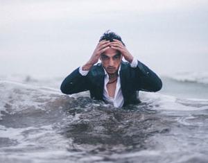 Overwhelmed man